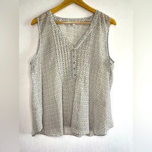 Rose & Olive Sleeveless Sheer Polka Dot Glimmer Blouse Women’s Size XL